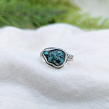 Rough turquoise crown ring