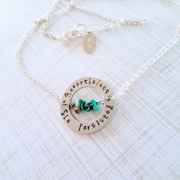 Nevertheless, She Persisted Necklace - Silver Fern Handmade