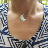 Crescent Moon Crater Necklace - Silver Fern Handmade