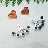 Copper Heart Ear Jackets - Silver Fern Handmade