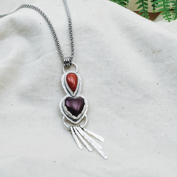 Queen of Hearts Necklace - Silver Fern Handmade