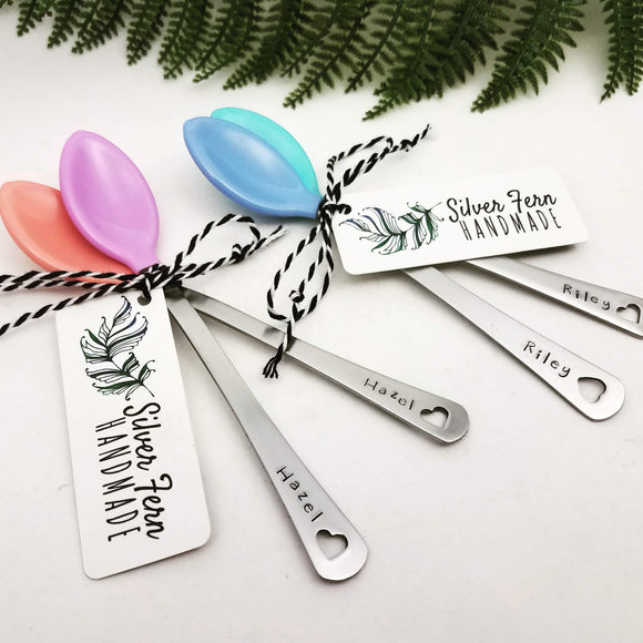 Stamped Baby Spoons - Silver Fern Handmade