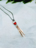 Heart fringe necklace